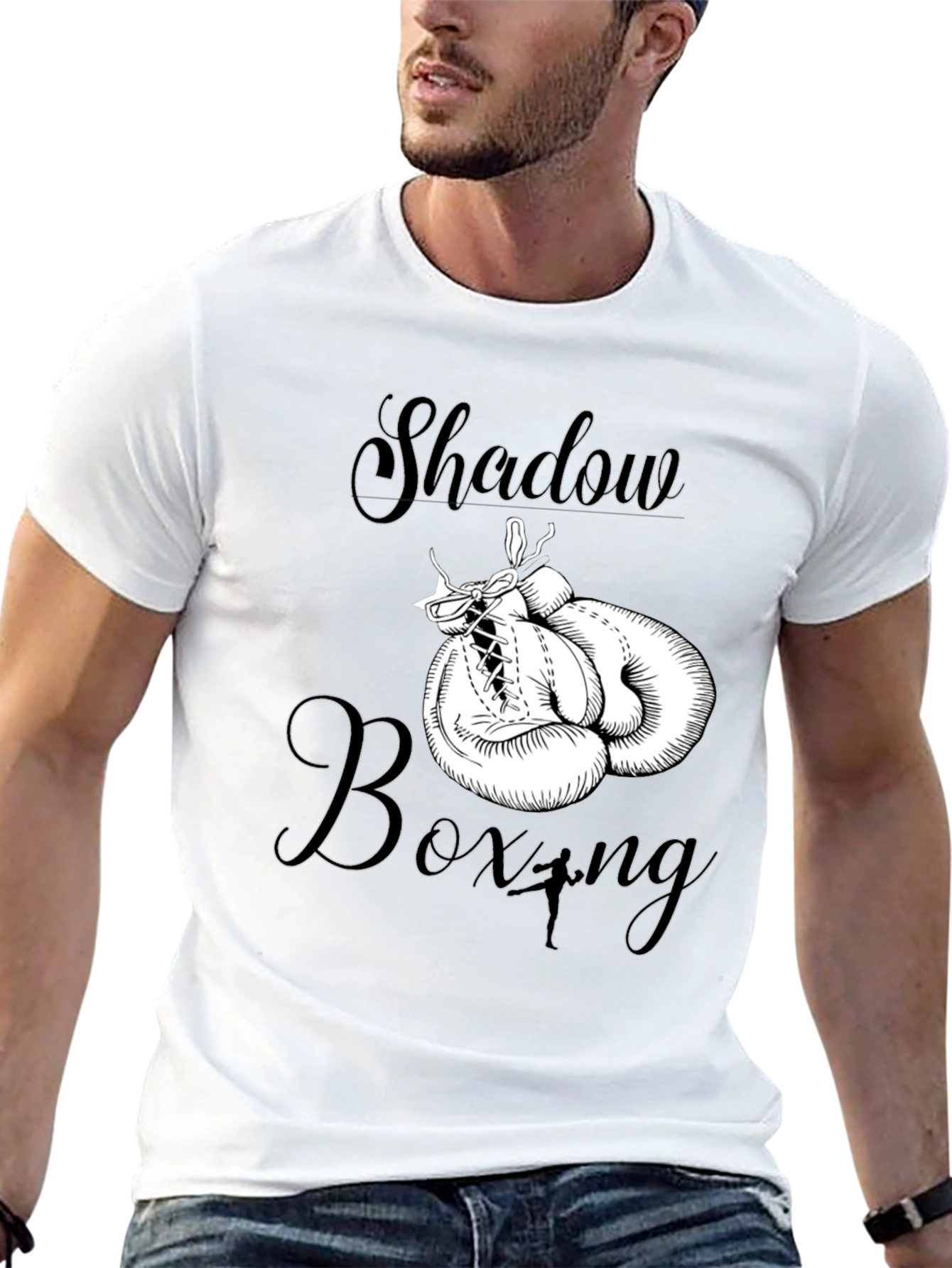 Shadow Boxing Graphic Tee - Black Cotton Comfort