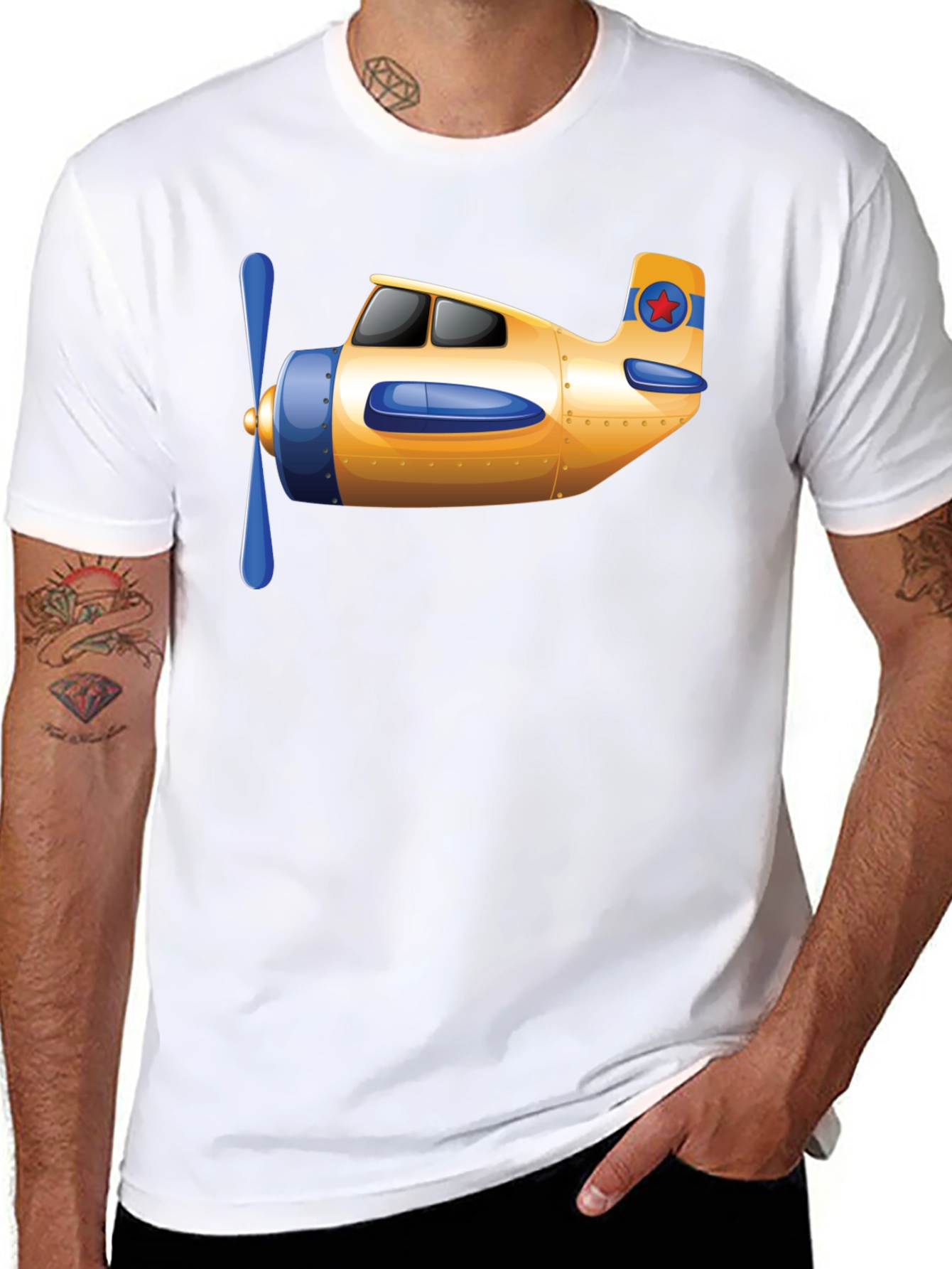 Airplane Graphic T-Shirt - Novelty Aviation Tee