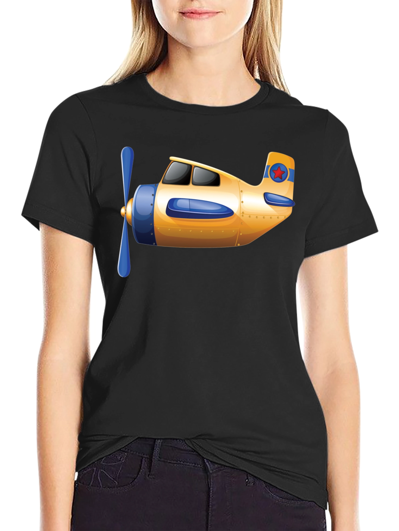 Airplane Graphic T-Shirt - Novelty Aviation Tee