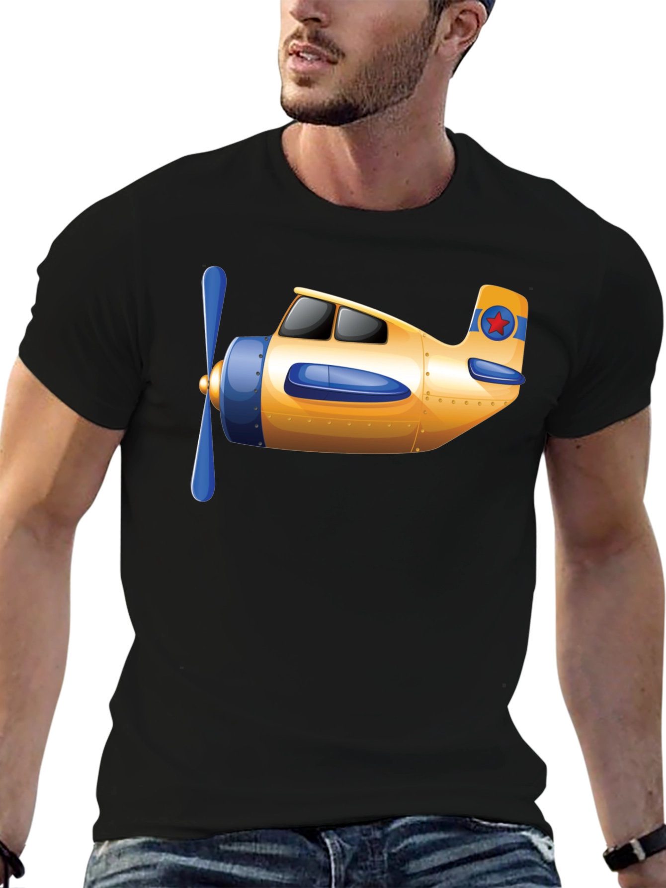 Airplane Graphic T-Shirt - Novelty Aviation Tee