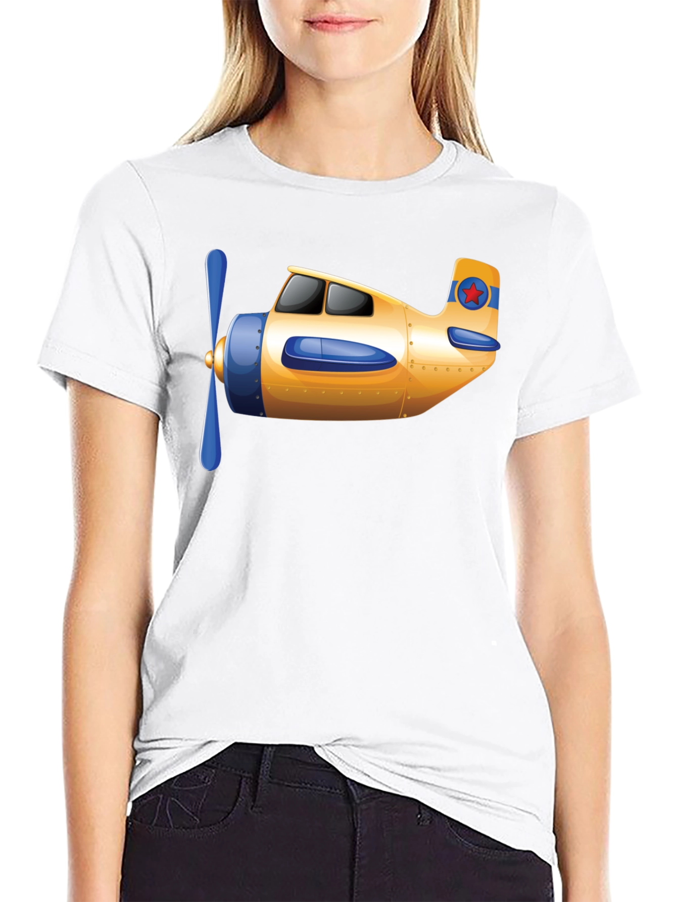 Airplane Graphic T-Shirt - Novelty Aviation Tee
