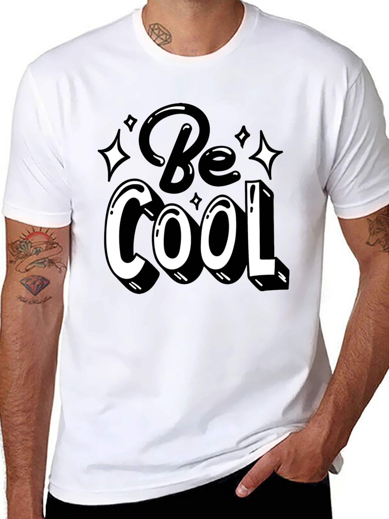 Be Cool Graphic Tee - Black Cotton Casual Shirt