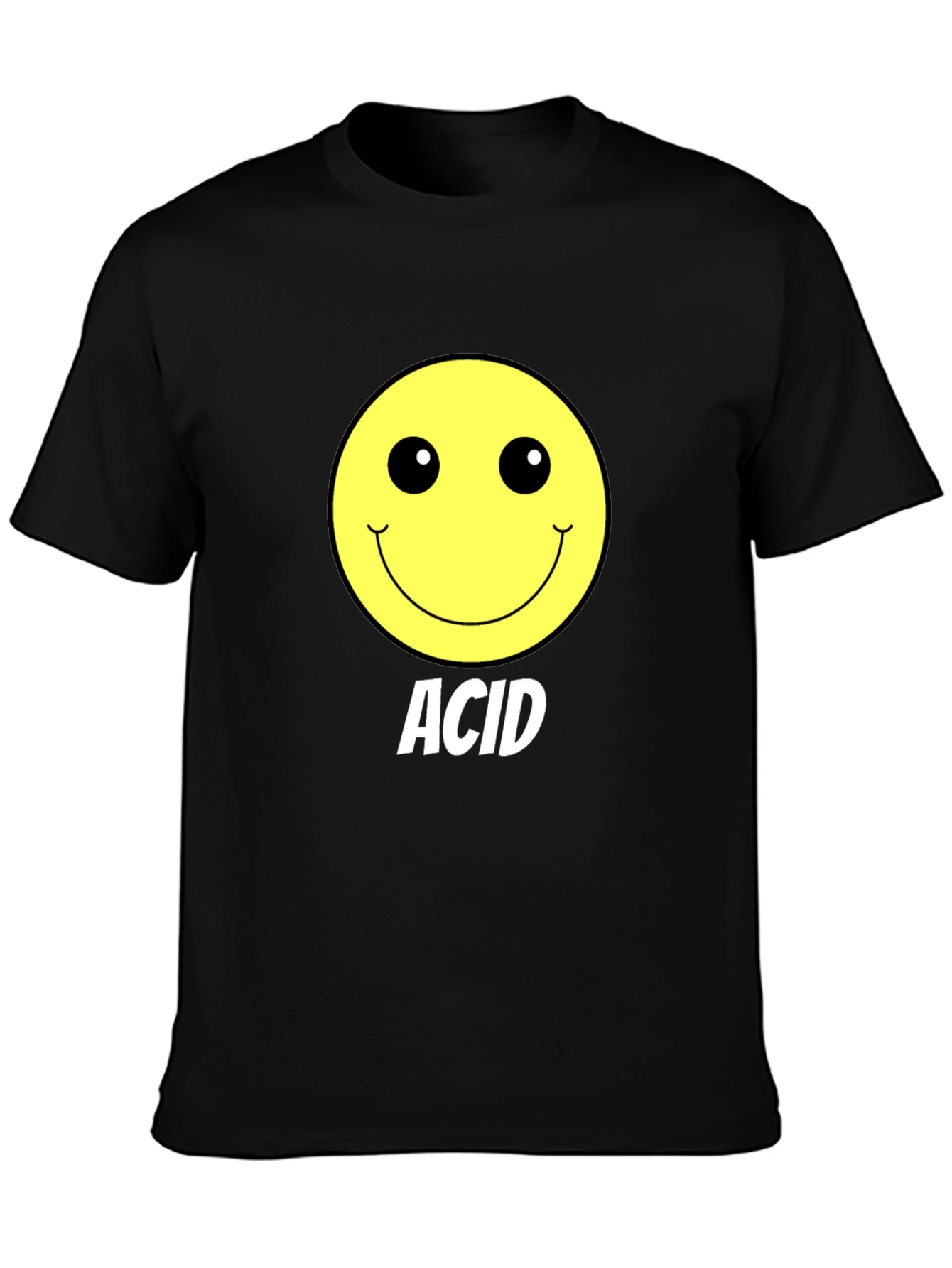 Acid Smiley Face Black T-Shirt