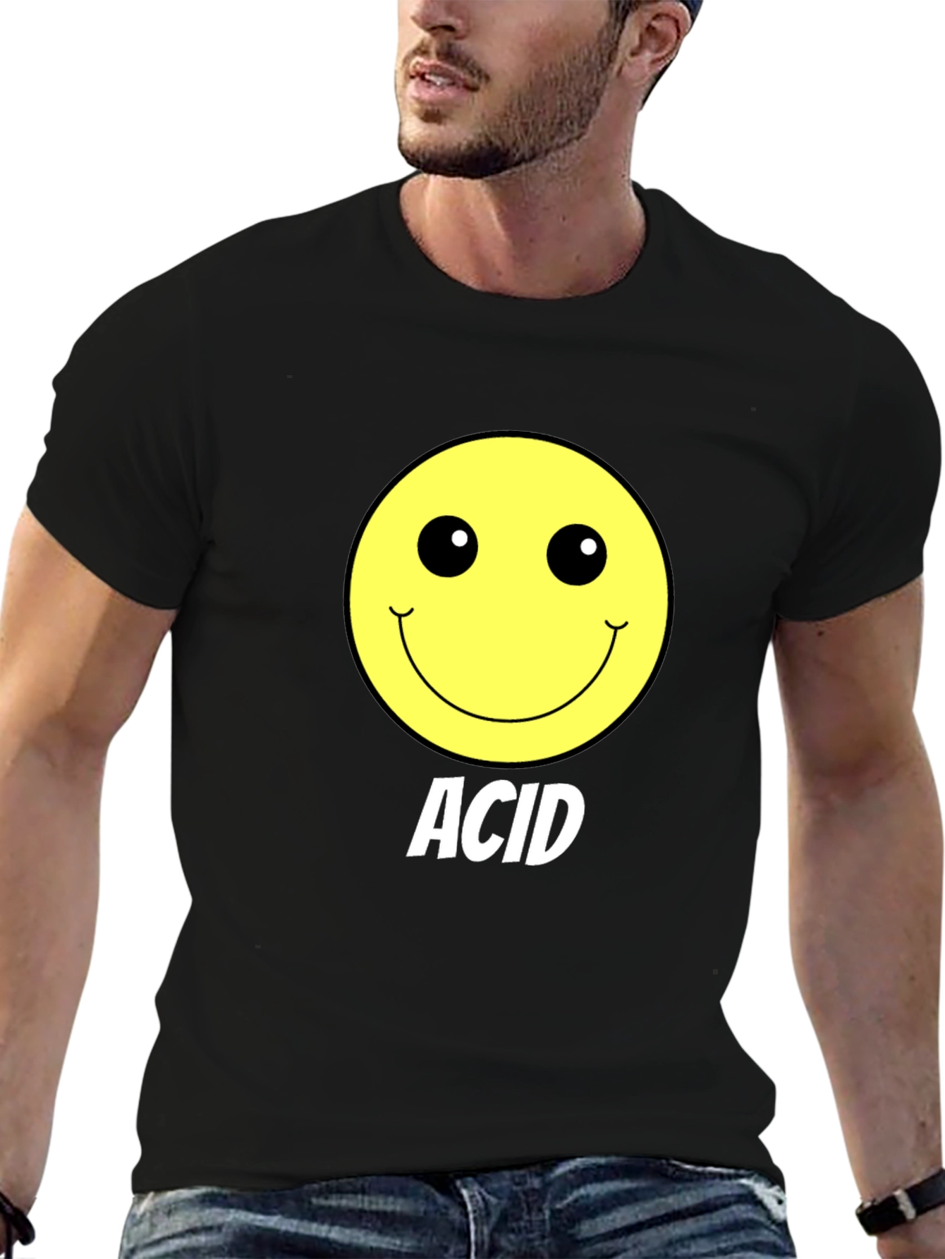 Acid Smiley Face Black T-Shirt