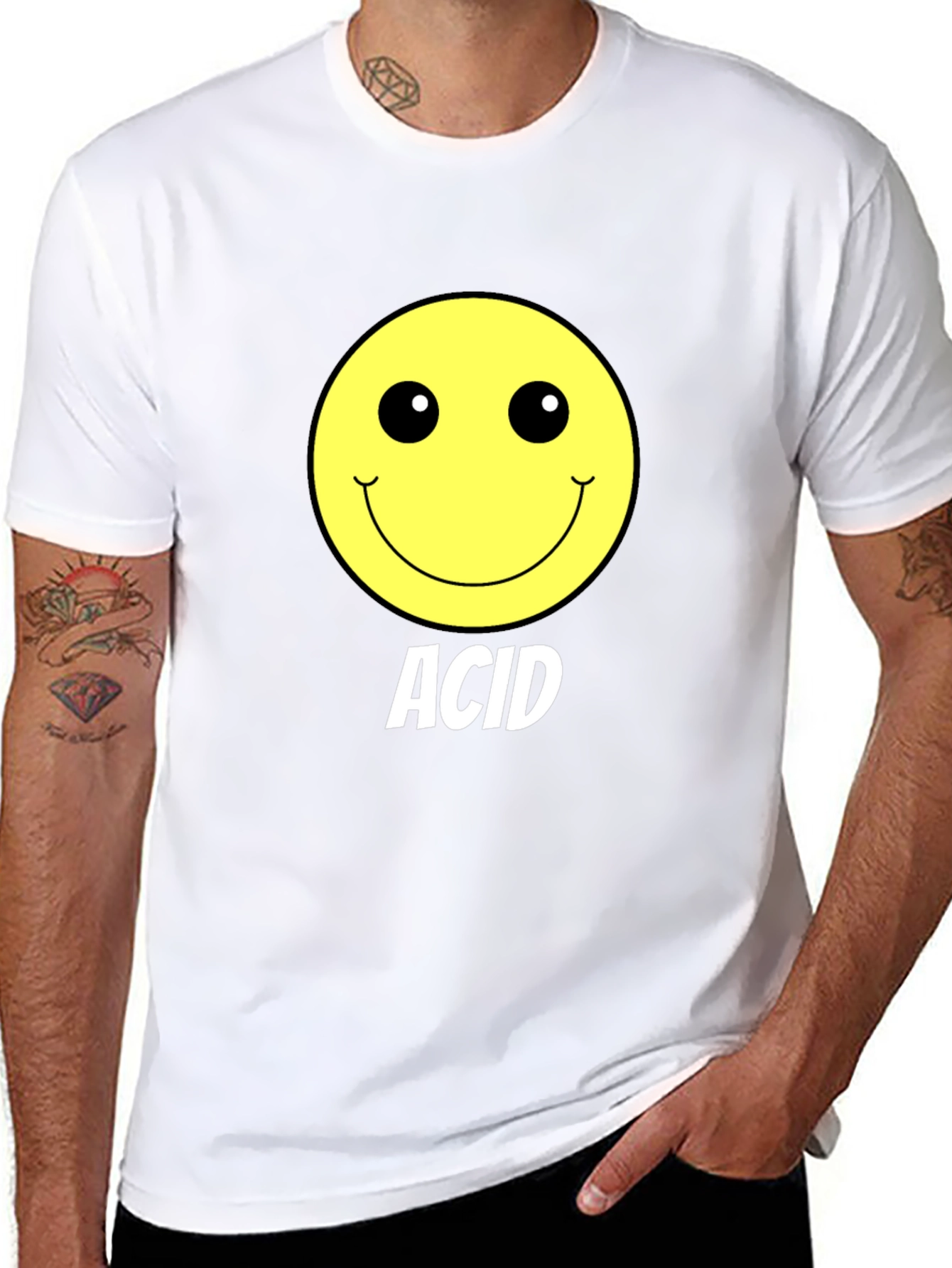 Acid Smiley Face Black T-Shirt