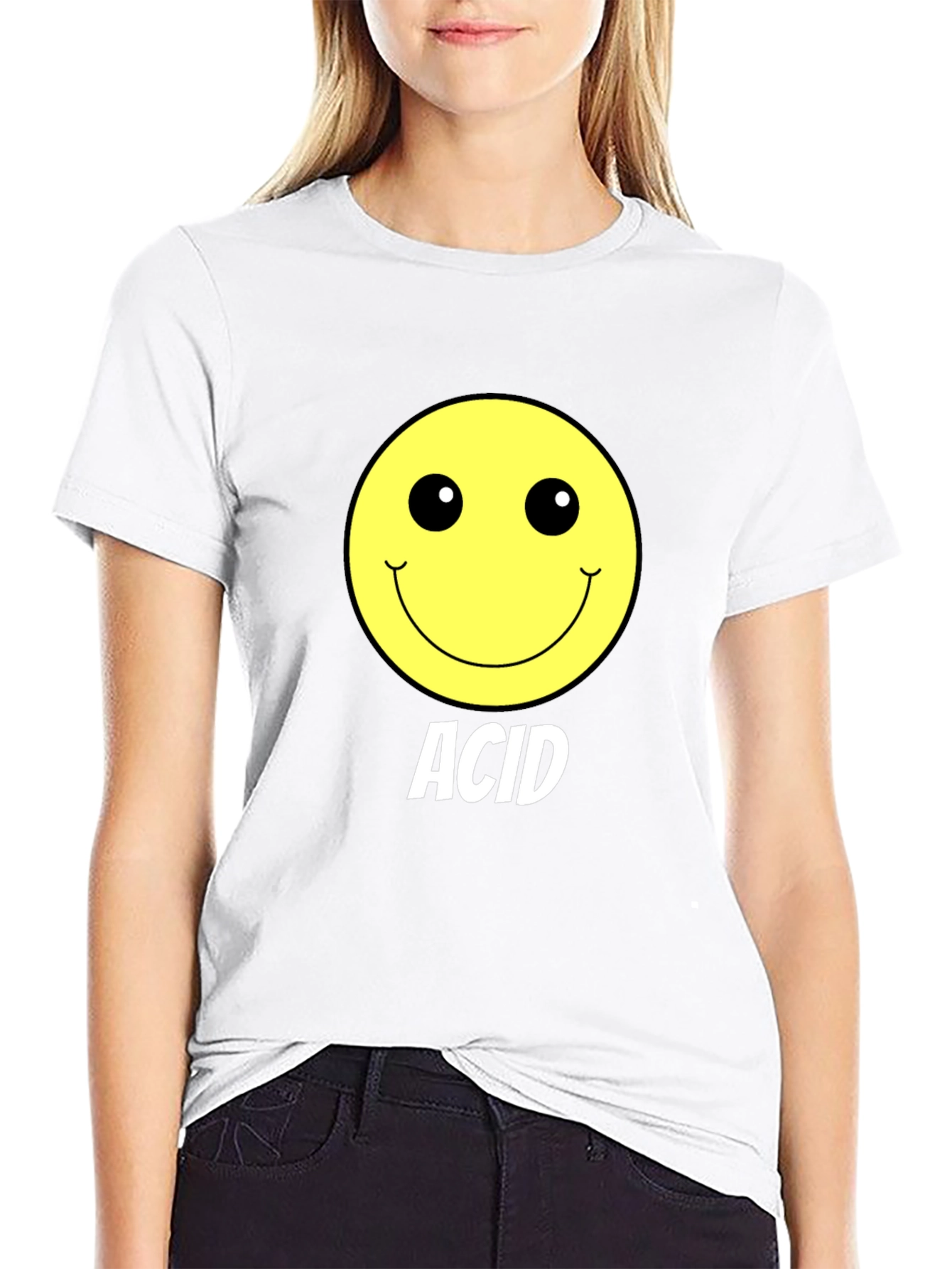 Acid Smiley Face Black T-Shirt