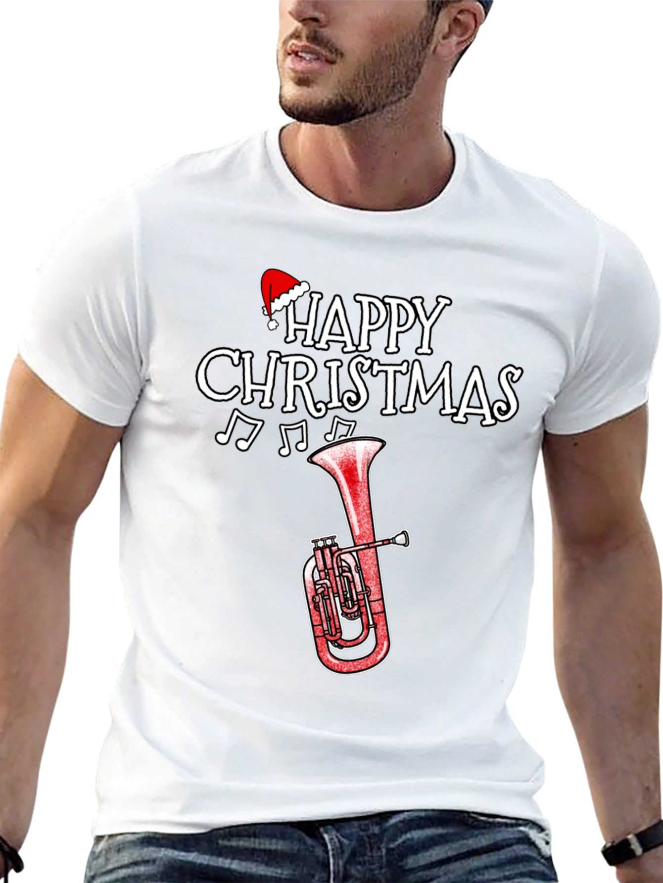 Happy Christmas Tuba Holiday T-Shirt
