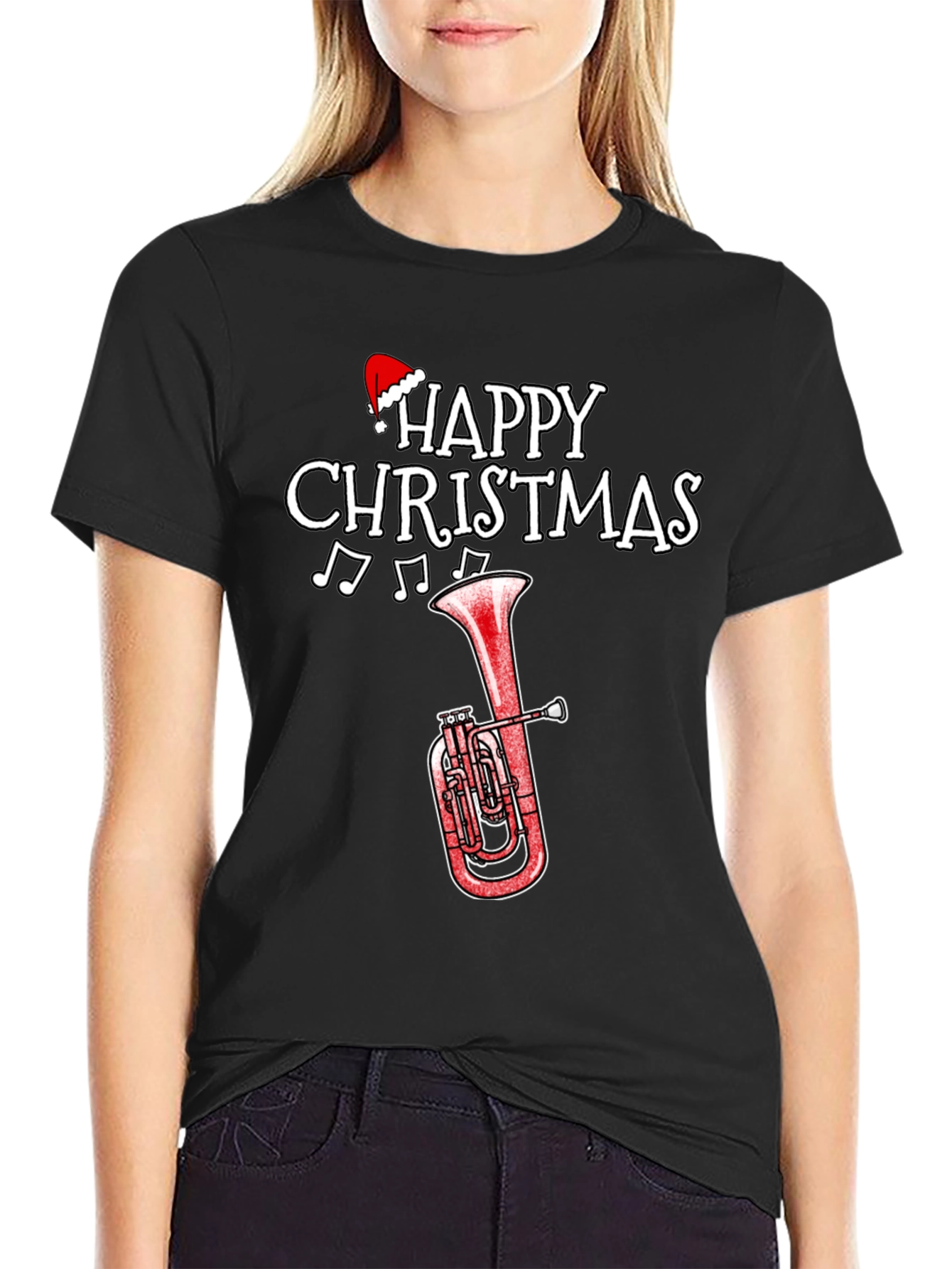 Happy Christmas Tuba Holiday T-Shirt
