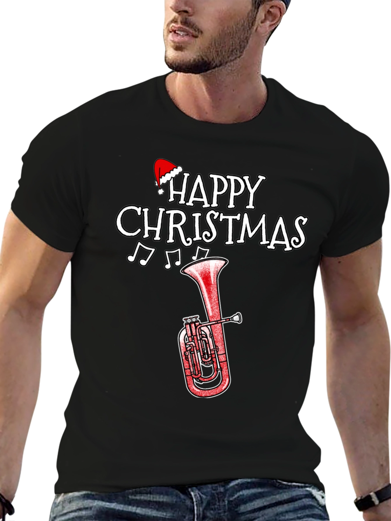 Happy Christmas Tuba Holiday T-Shirt