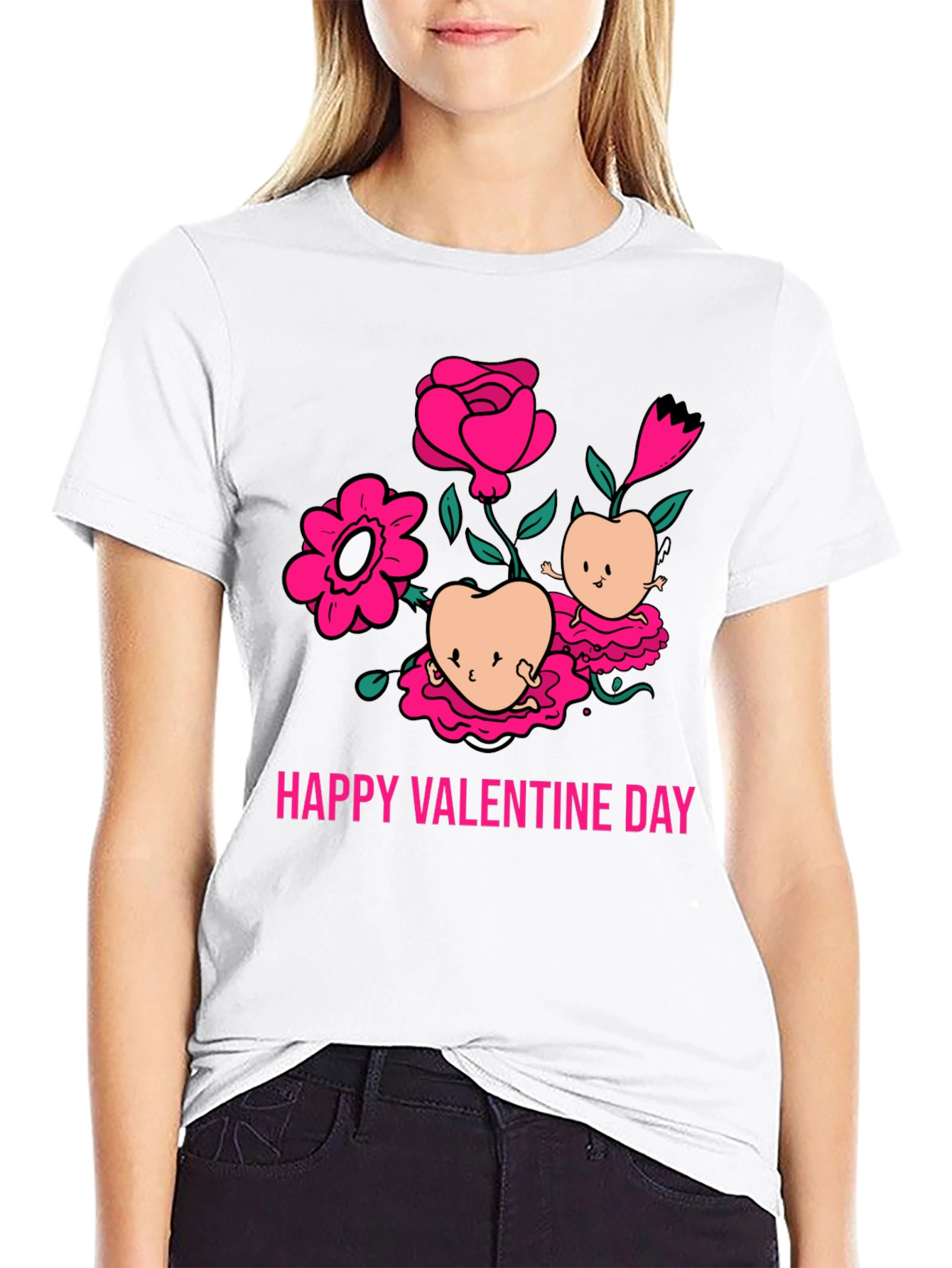Happy Valentines Day Peach Blossom T-Shirt