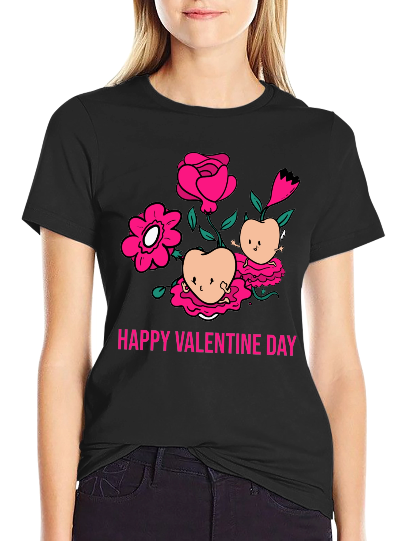 Happy Valentines Day Peach Blossom T-Shirt