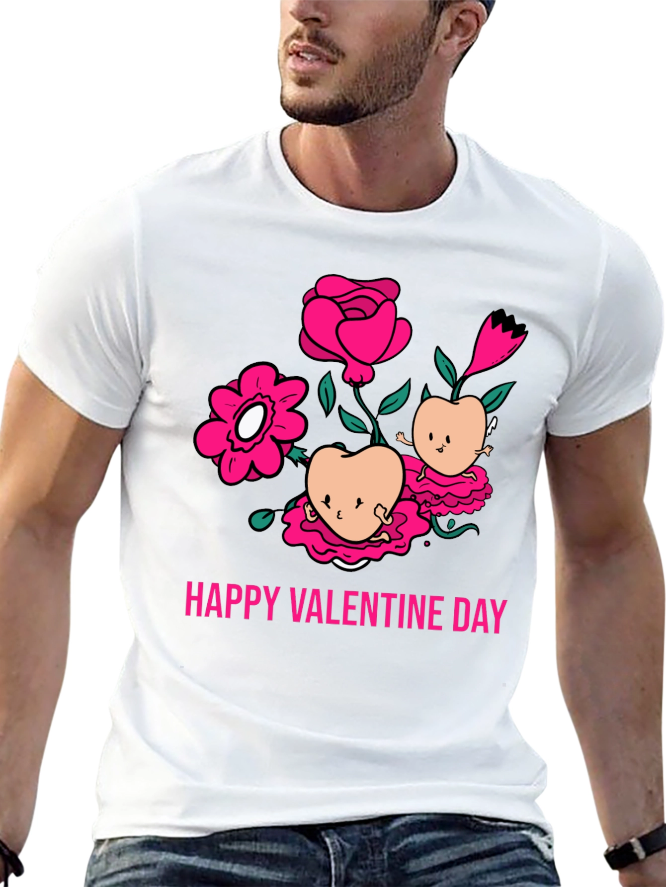 Happy Valentines Day Peach Blossom T-Shirt