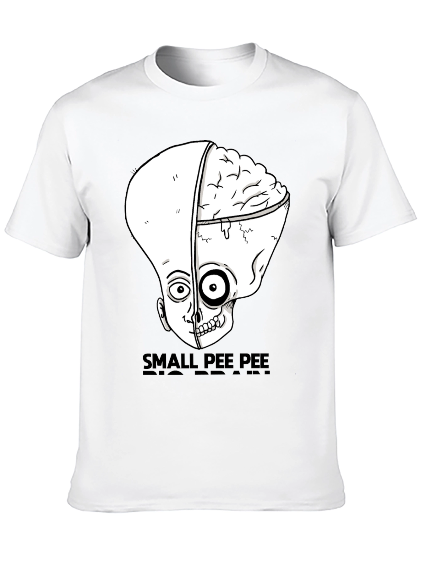 Small Pee Pee Big Brain Funny Graphic Tee