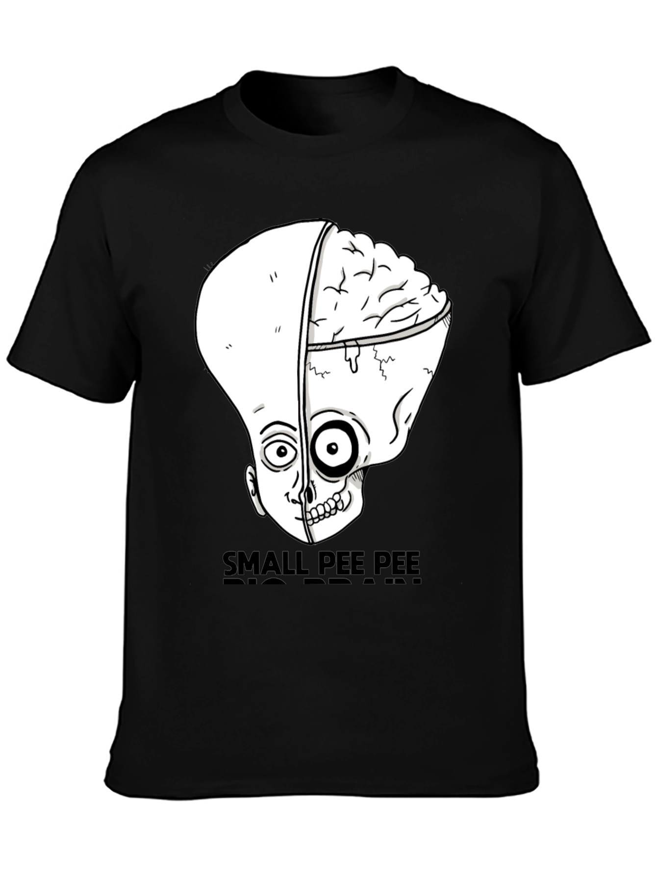 Small Pee Pee Big Brain Funny Graphic Tee