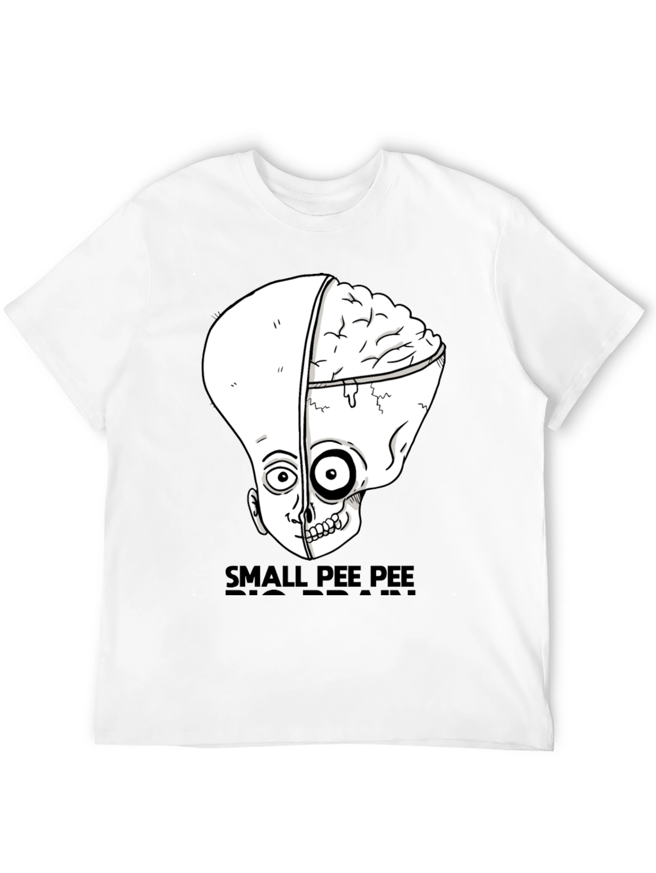 Small Pee Pee Big Brain Funny Graphic Tee