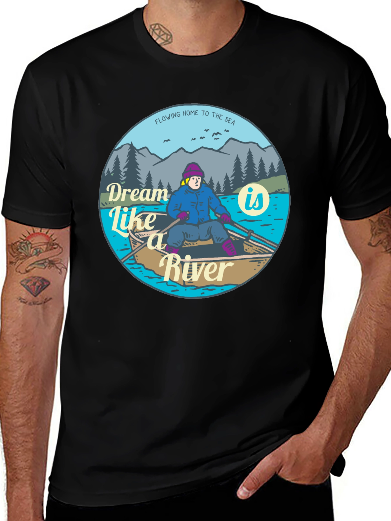 Dream Like a River T-Shirt - Flowing Home Design