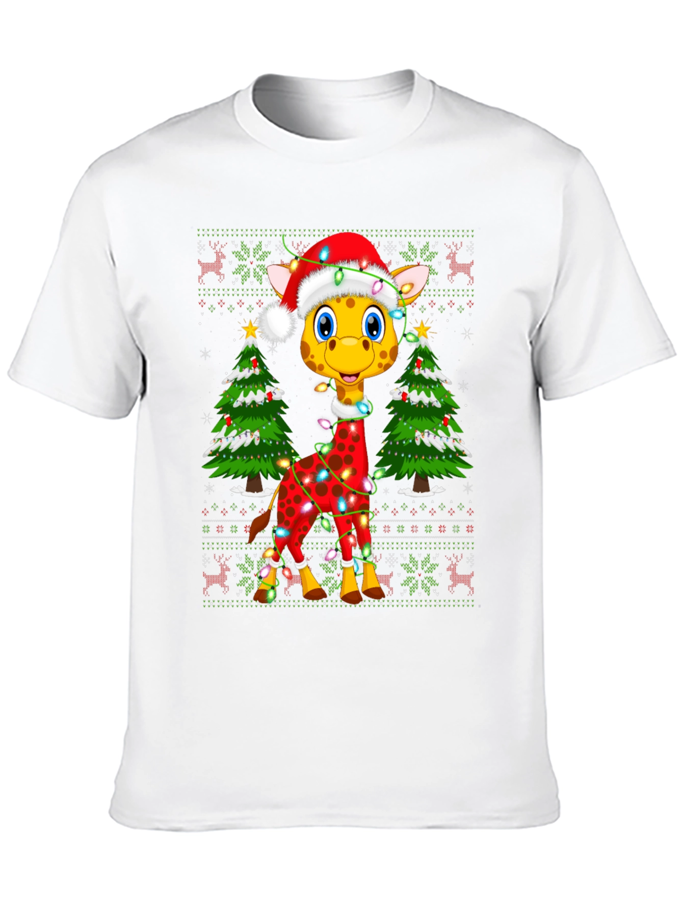 Festive Giraffe Christmas T-Shirt