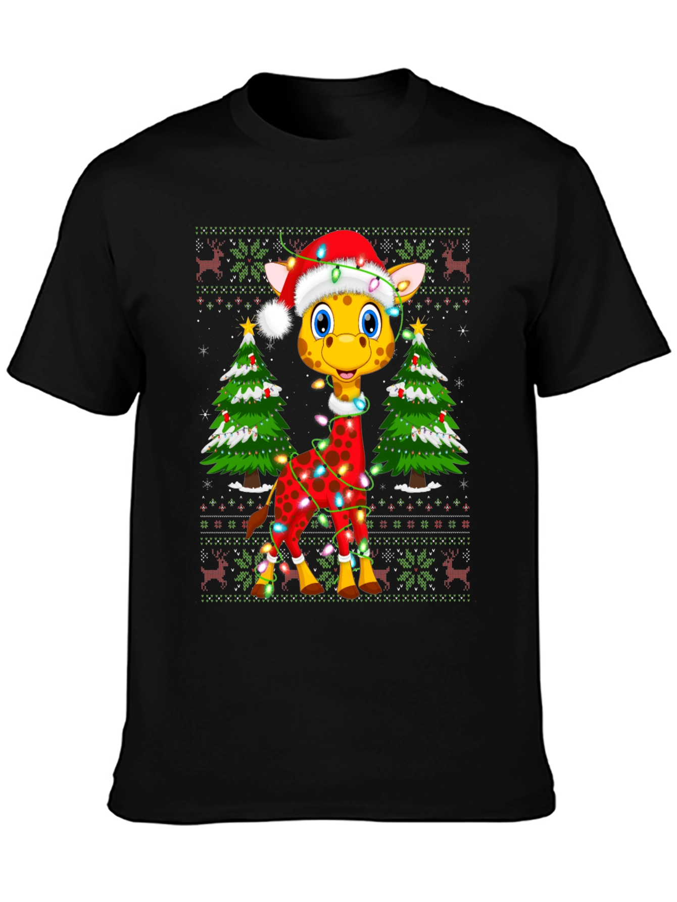 Festive Giraffe Christmas T-Shirt