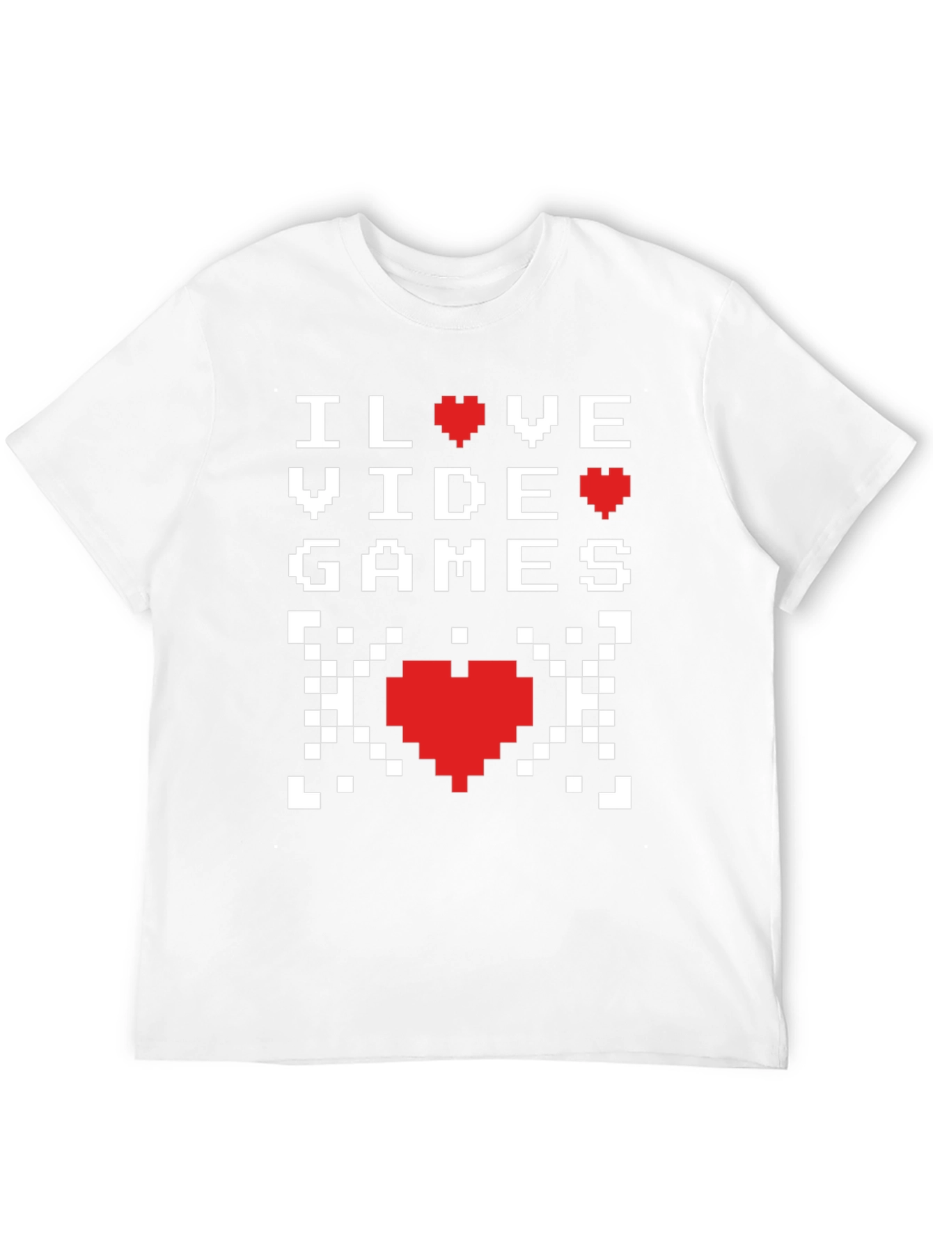 I Love Video Games Pixel Heart T-Shirt