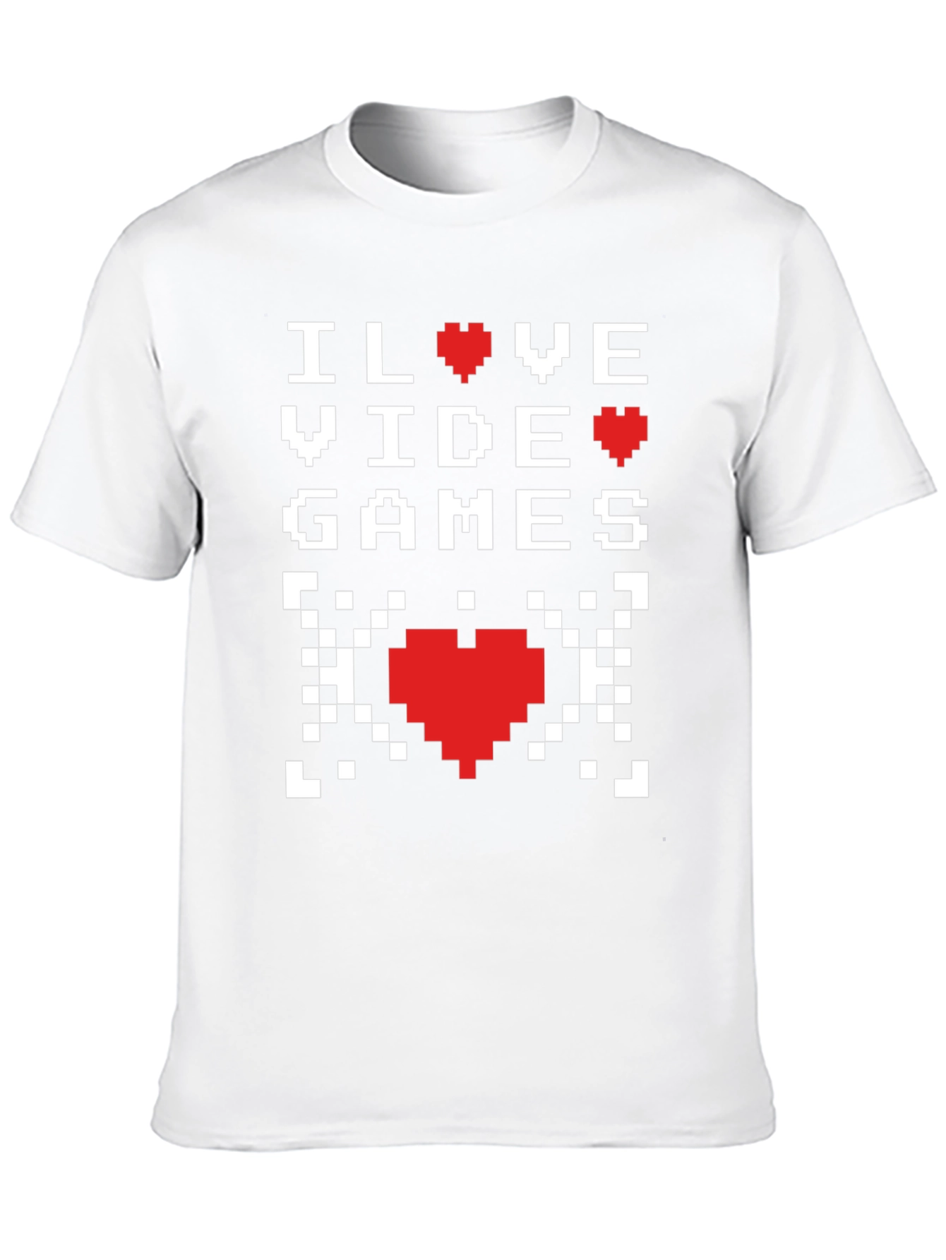 I Love Video Games Pixel Heart T-Shirt