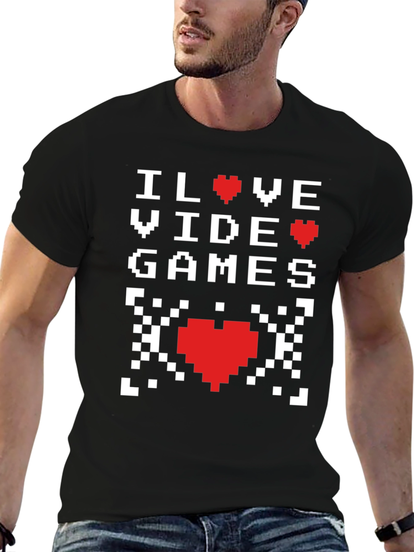 I Love Video Games Pixel Heart T-Shirt