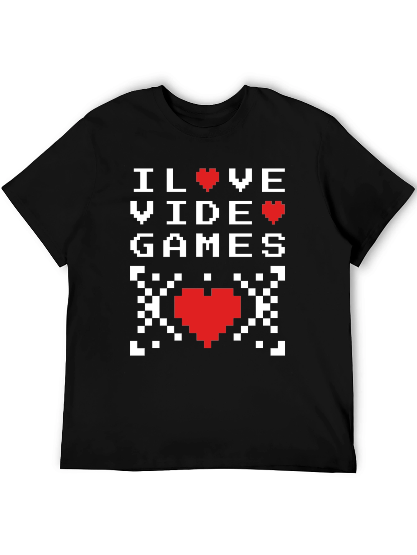 I Love Video Games Pixel Heart T-Shirt