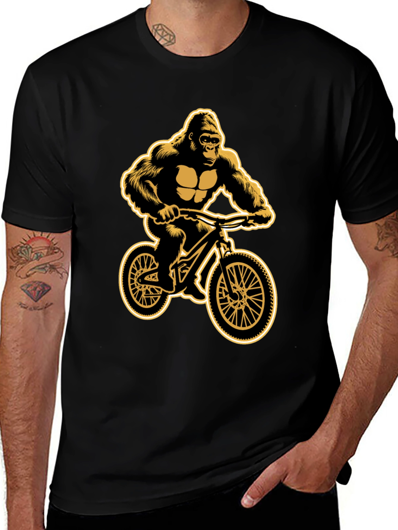 Gorilla Biker Graphic T-Shirt - Cool Animal Design