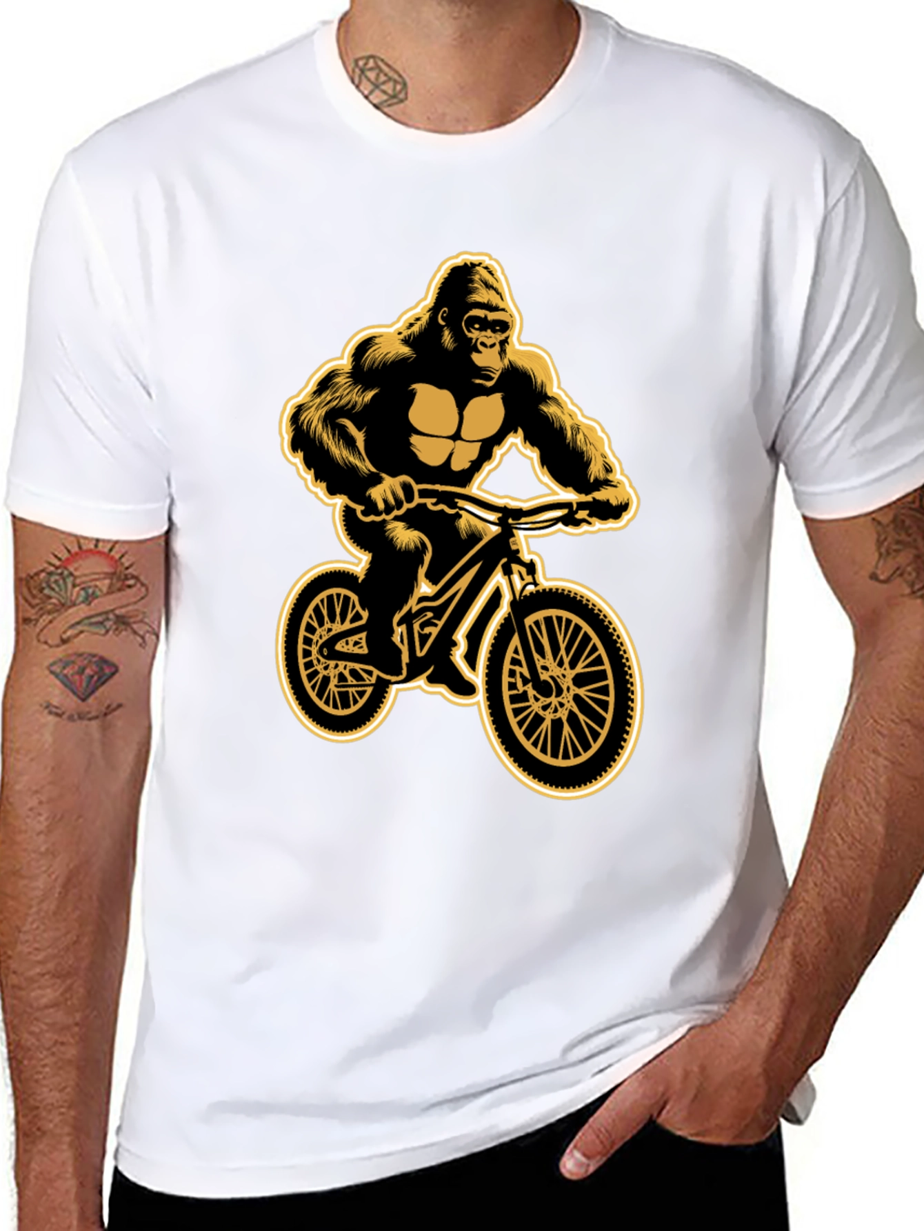 Gorilla Biker Graphic T-Shirt - Cool Animal Design