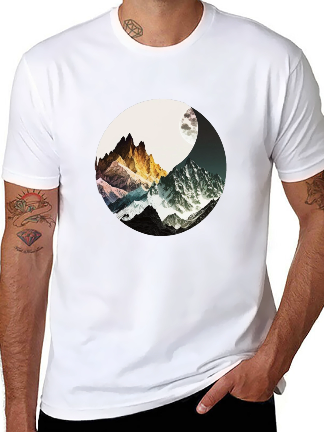 Yin Yang Mountains T-Shirt - Harmony & Adventure
