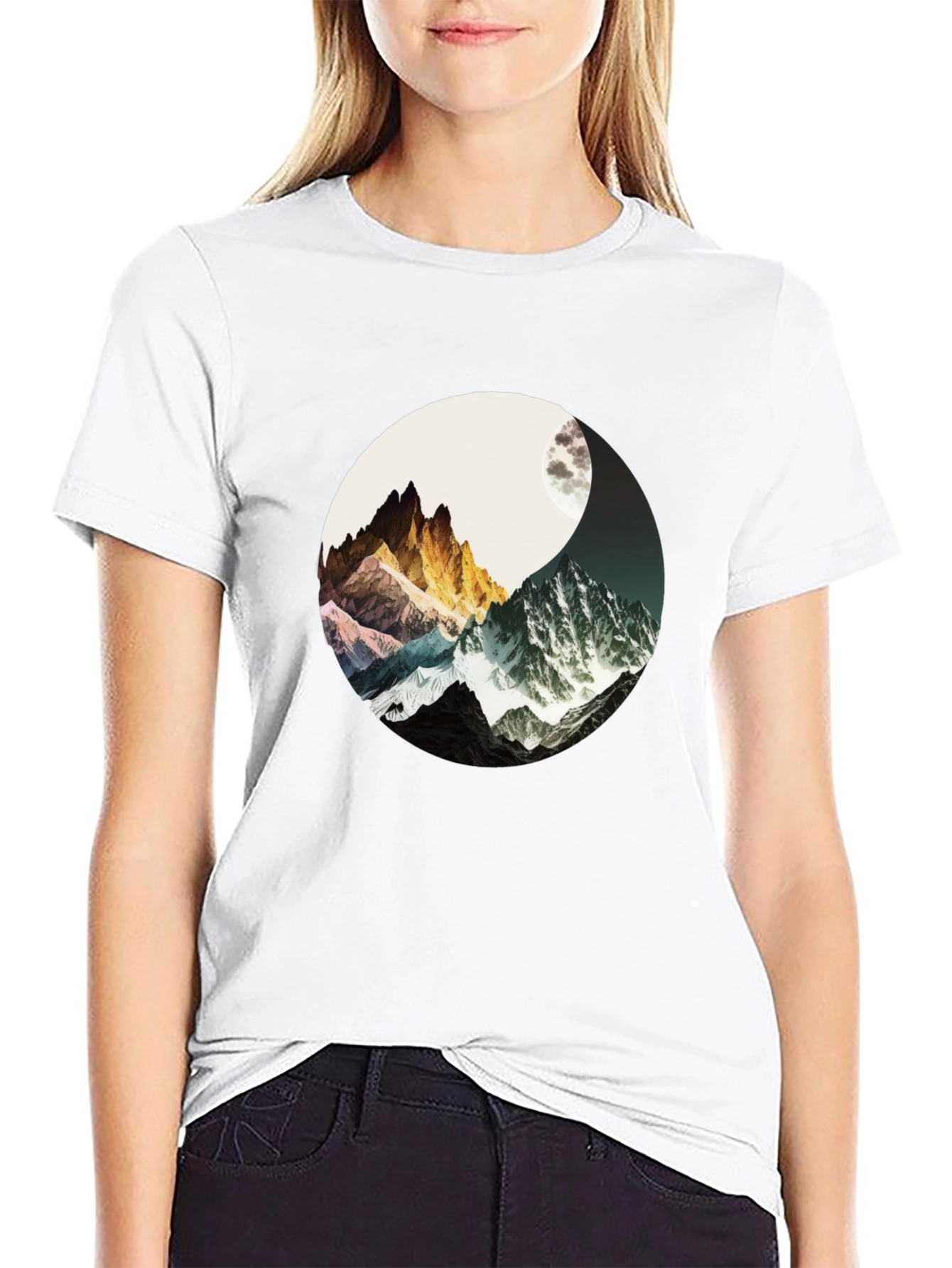 Yin Yang Mountains T-Shirt - Harmony & Adventure