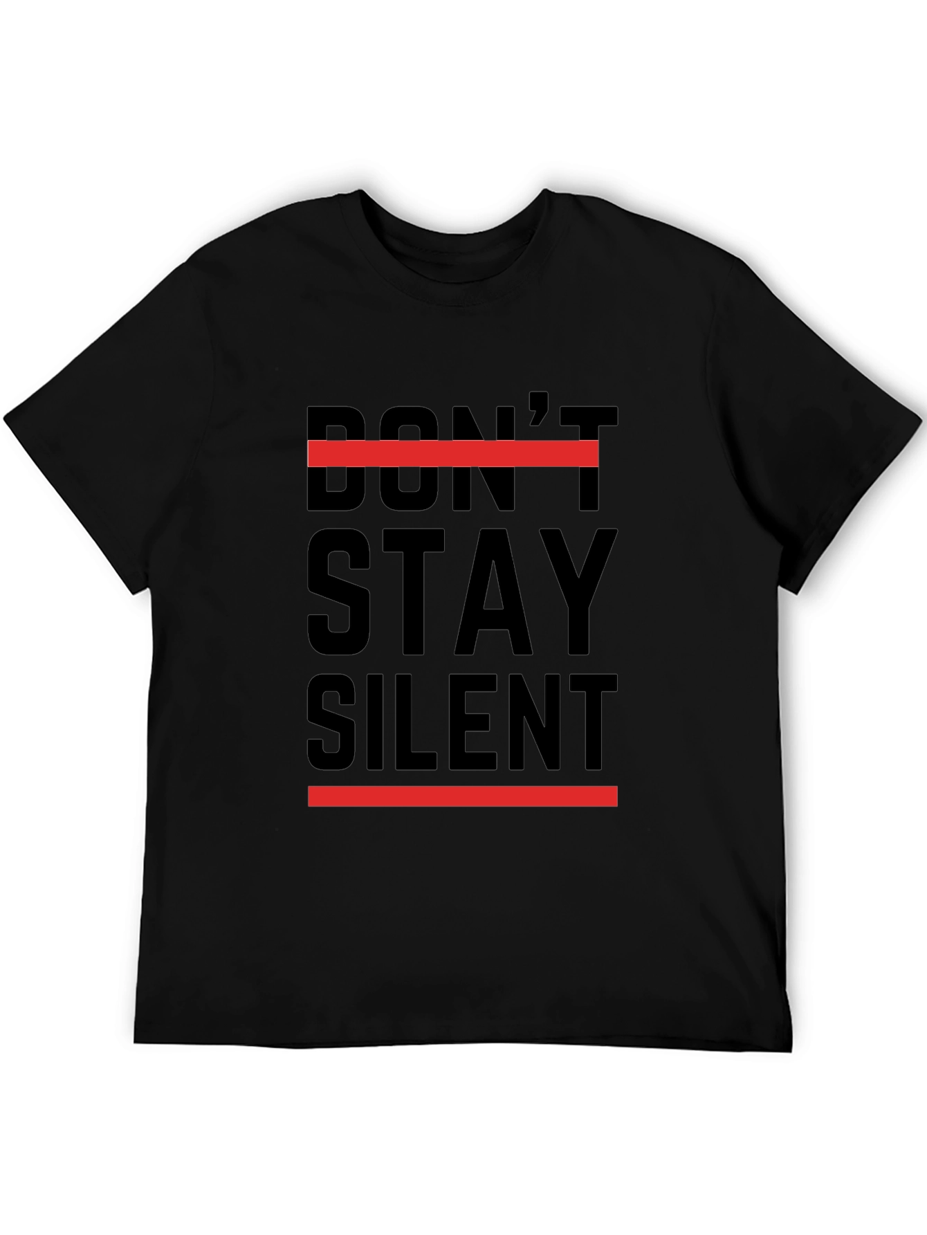 Dont Stay Silent Graphic Tee - Black