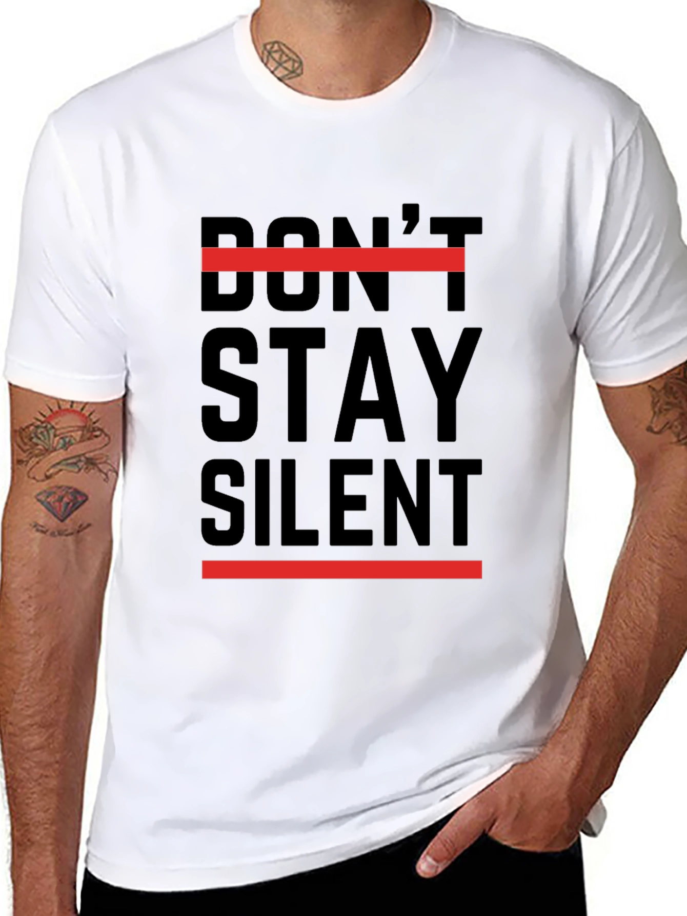 Dont Stay Silent Graphic Tee - Black