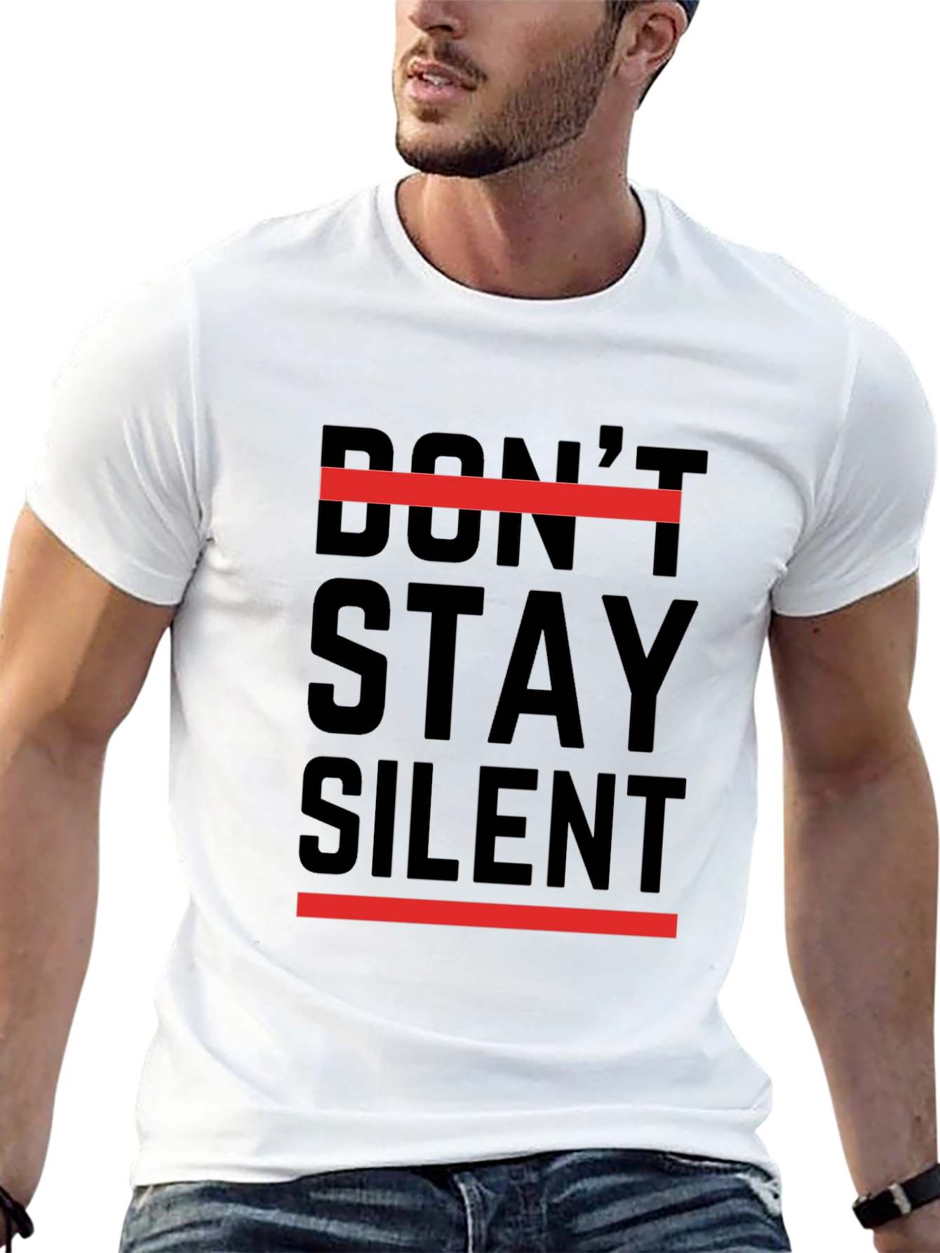 Dont Stay Silent Graphic Tee - Black