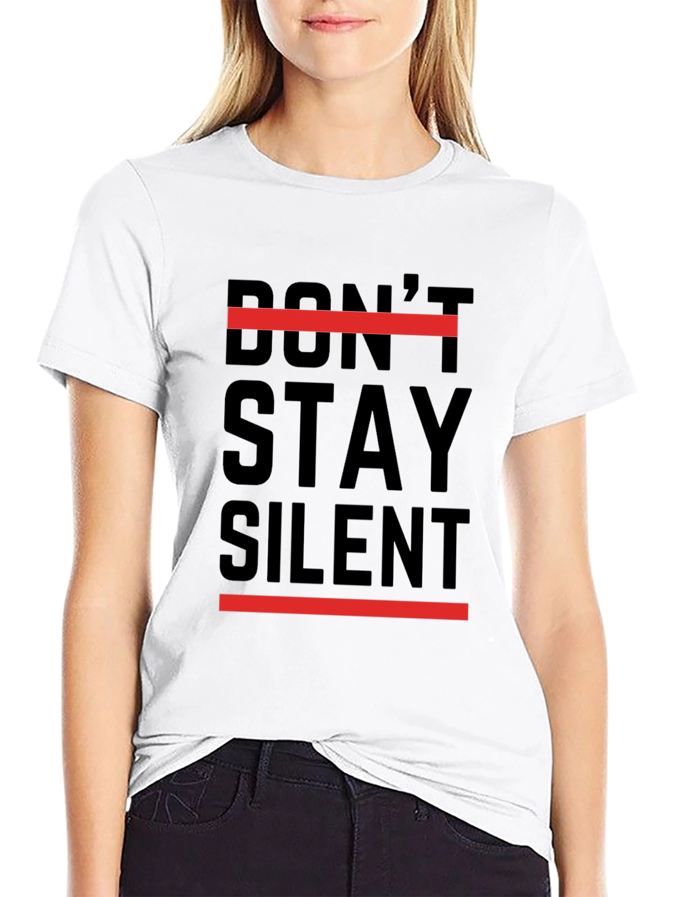 Dont Stay Silent Graphic Tee - Black