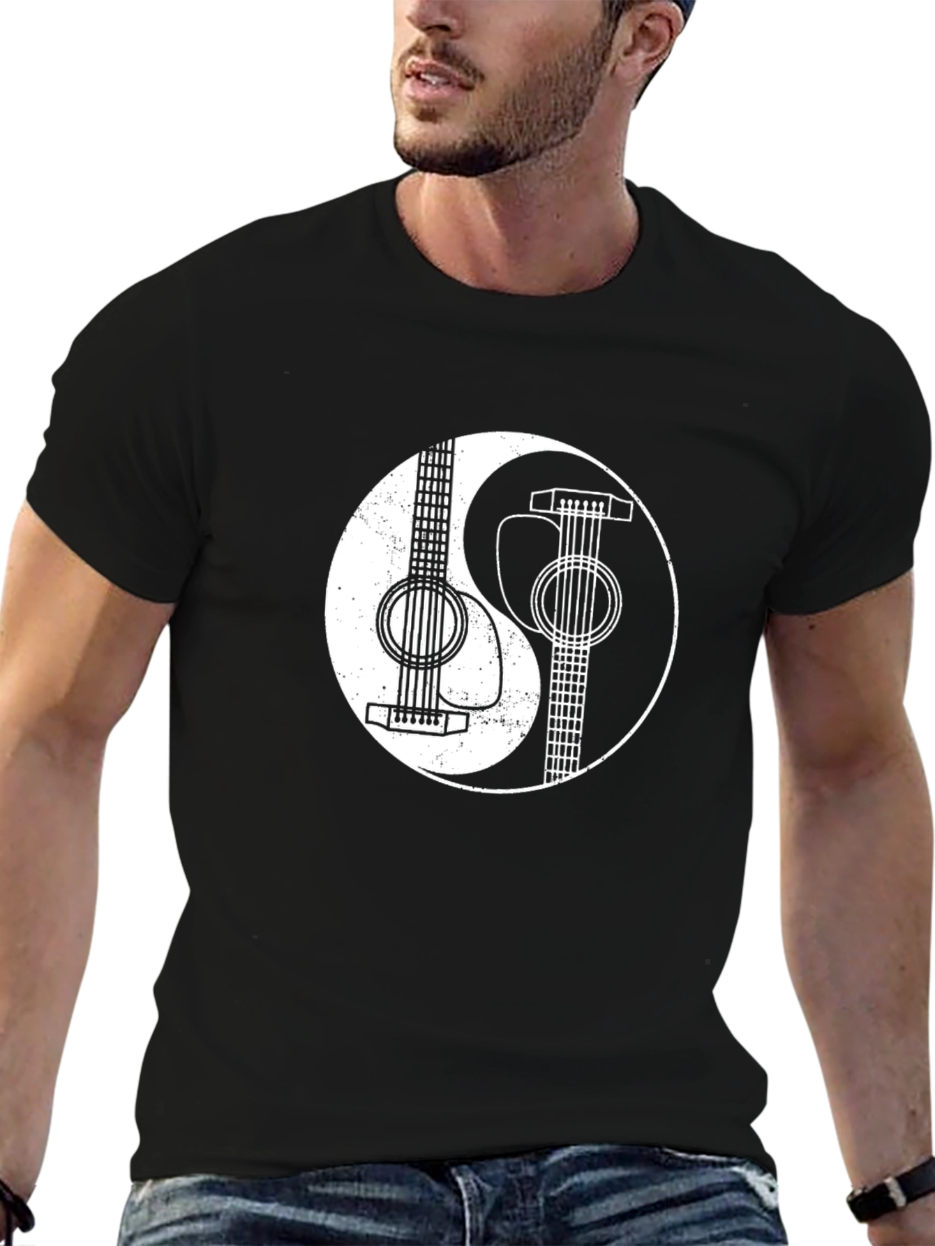 Yin Yang Guitar Graphic T-Shirt