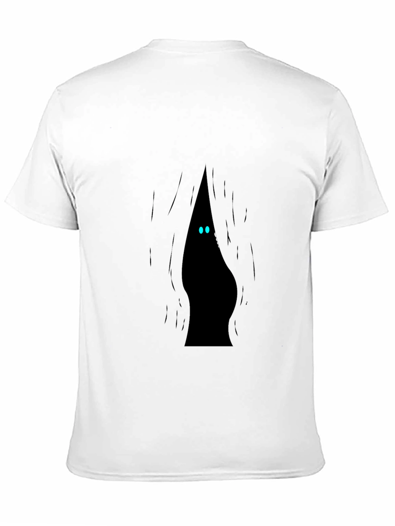 Mens Black T-Shirt with Peek-a-Boo Monster Design