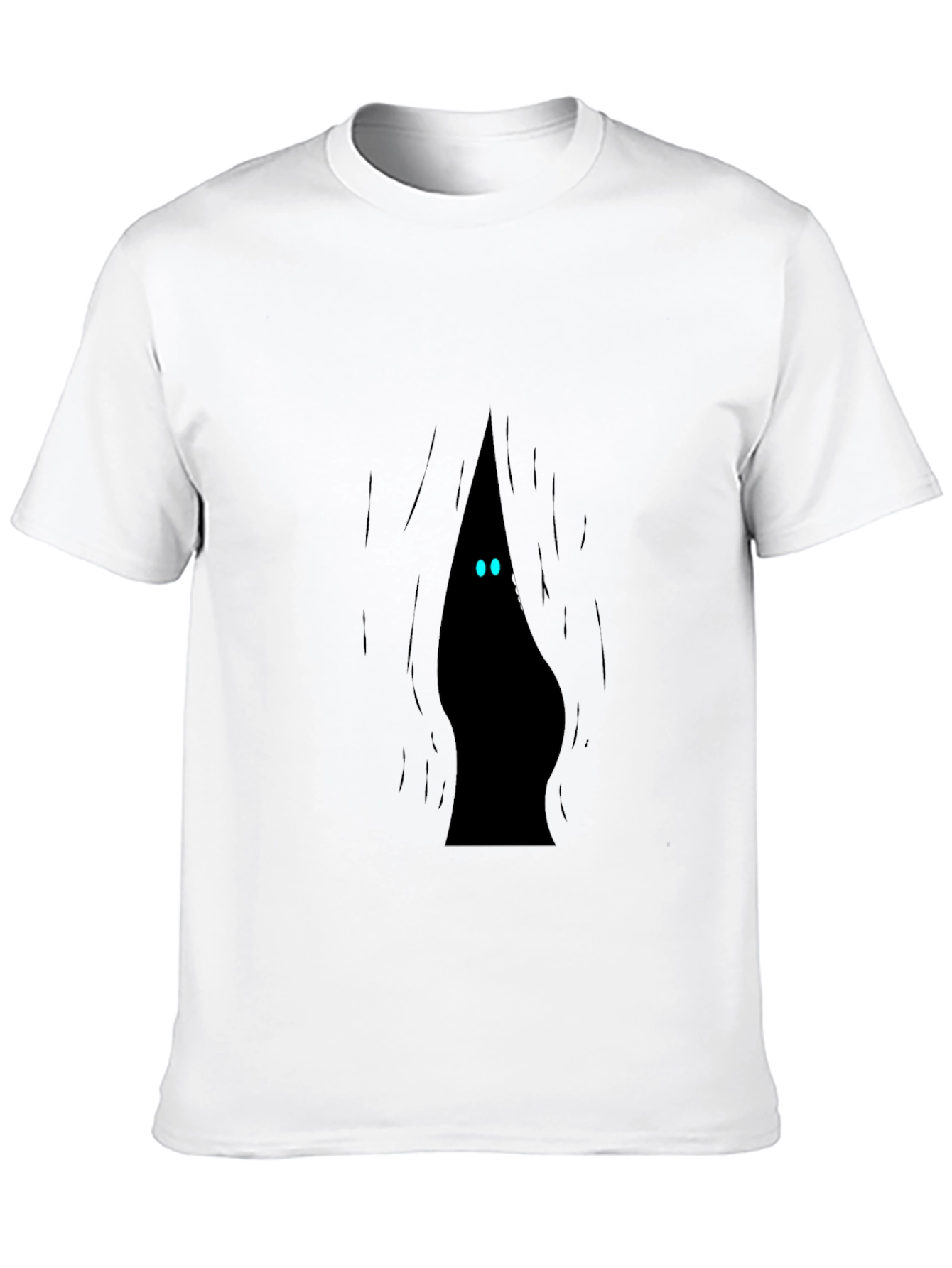Mens Black T-Shirt with Peek-a-Boo Monster Design