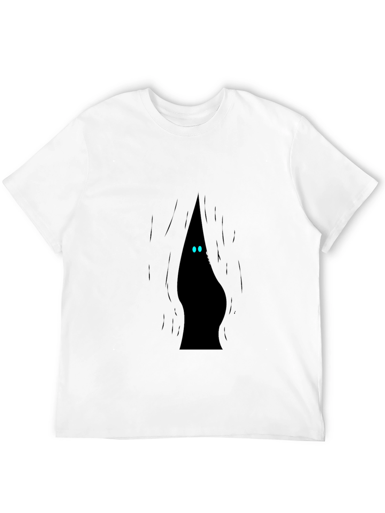 Mens Black T-Shirt with Peek-a-Boo Monster Design