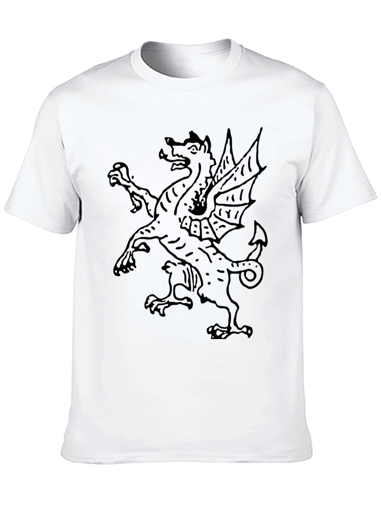 Black Dragon Graphic Tee - Unique Medieval Design