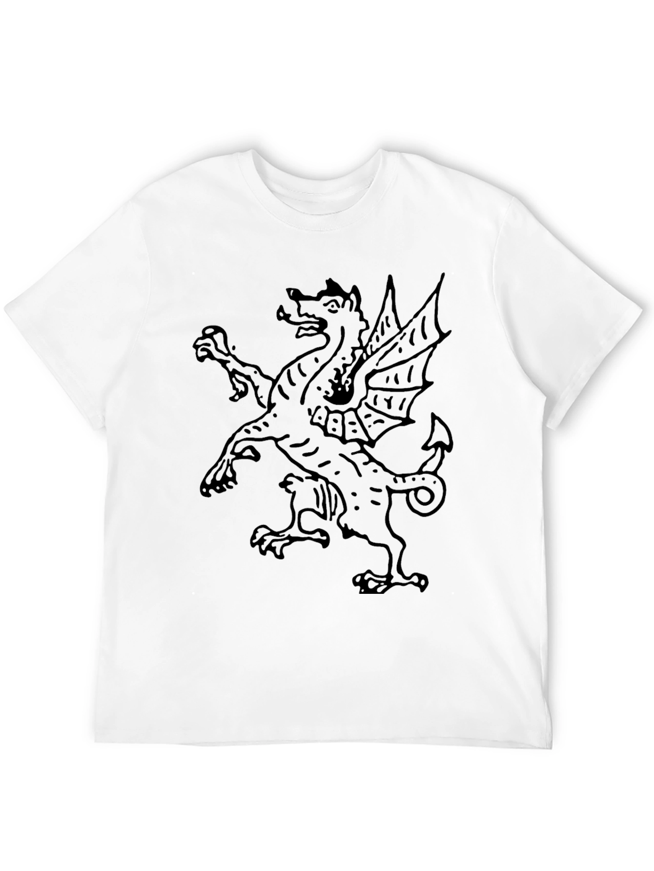 Black Dragon Graphic Tee - Unique Medieval Design