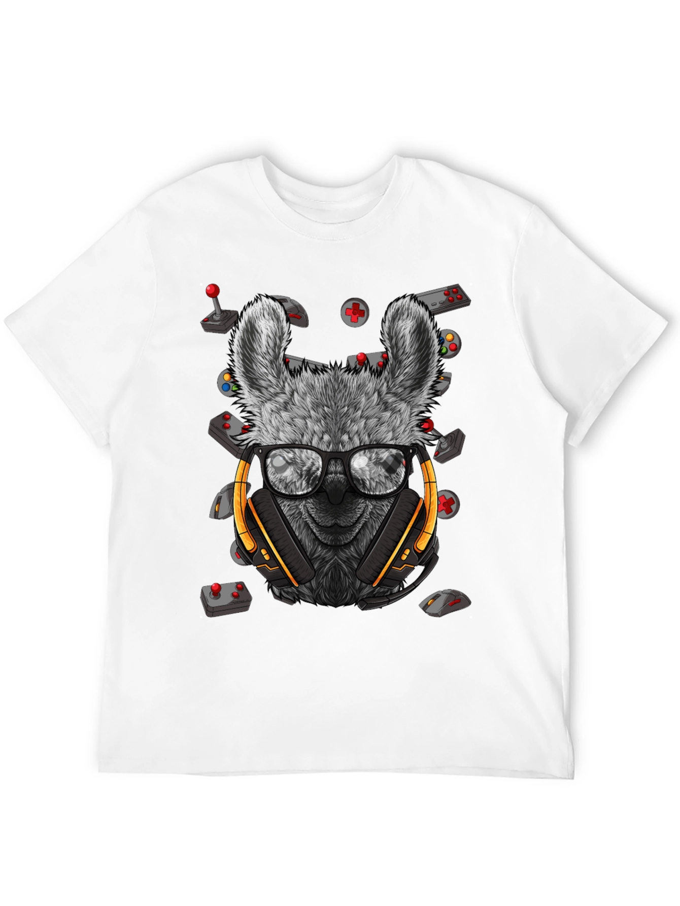 Gamer Llama T-Shirt - Gaming Headset & Controller Design