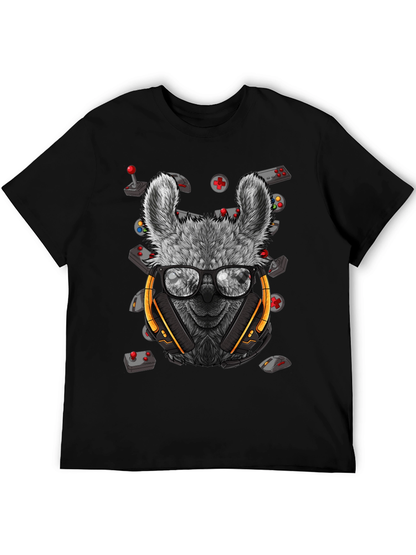 Gamer Llama T-Shirt - Gaming Headset & Controller Design
