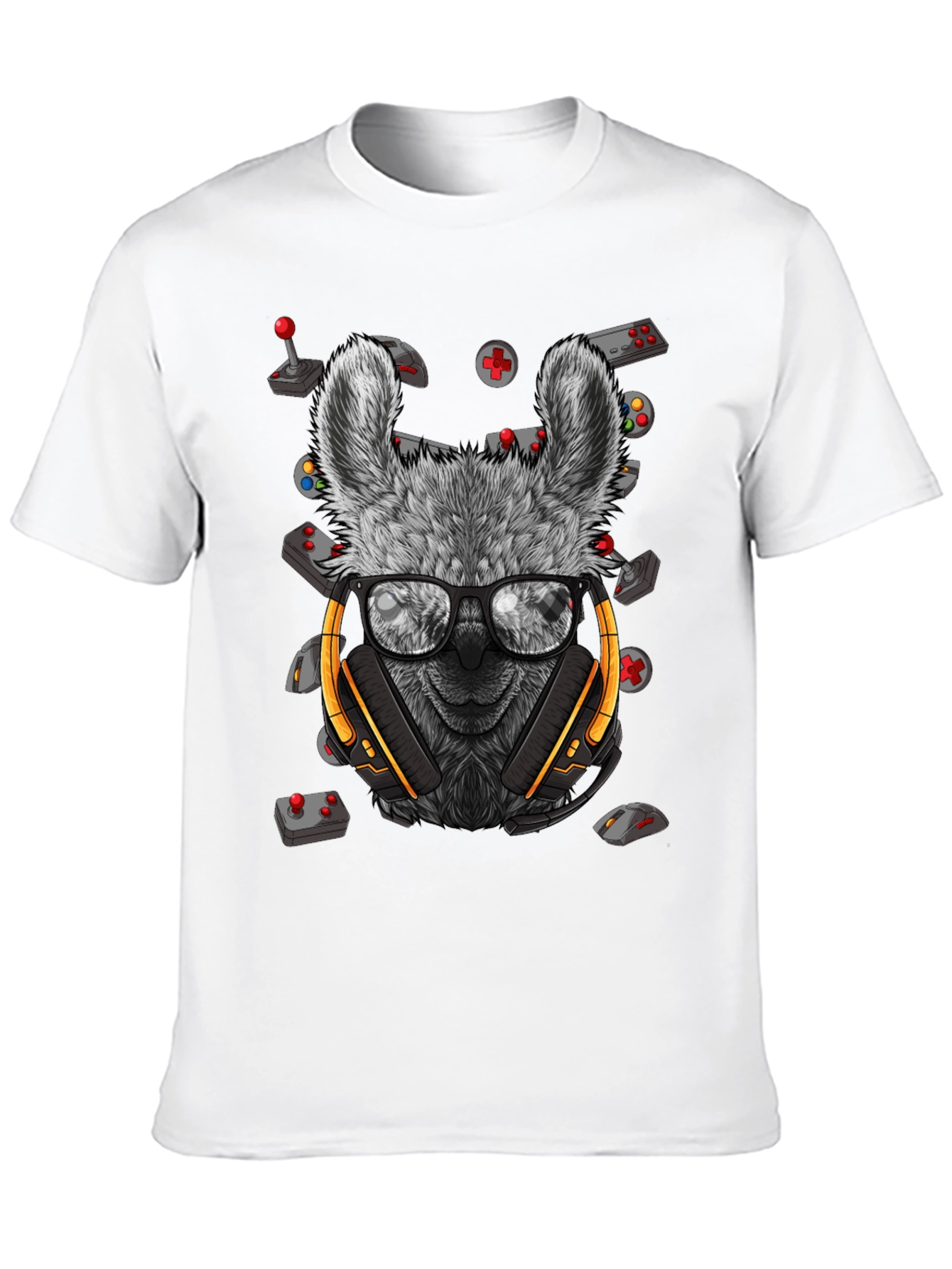 Gamer Llama T-Shirt - Gaming Headset & Controller Design