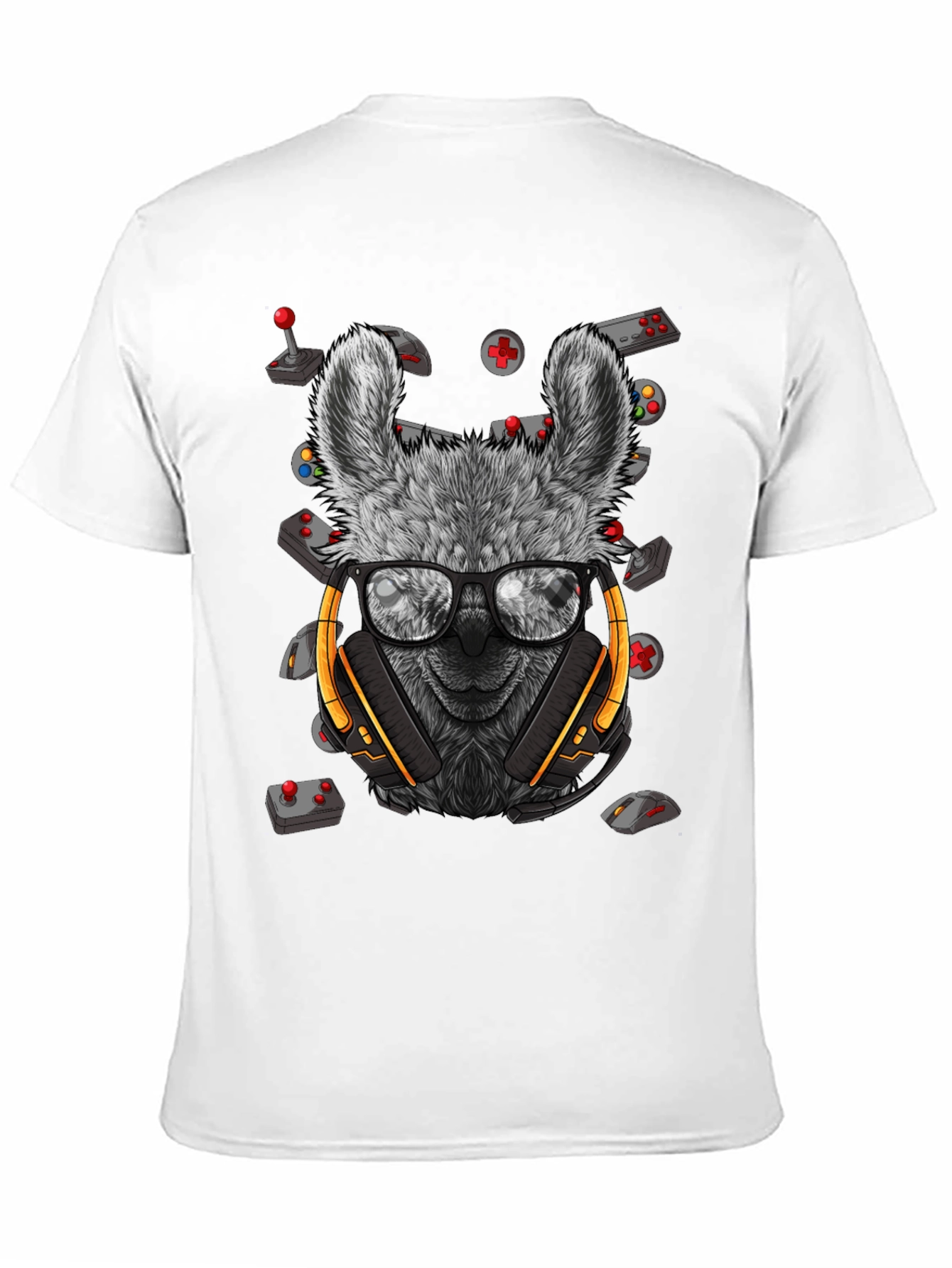 Gamer Llama T-Shirt - Gaming Headset & Controller Design