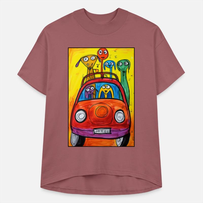 A Car Full of Dogs: Kid's Crayon Drawing