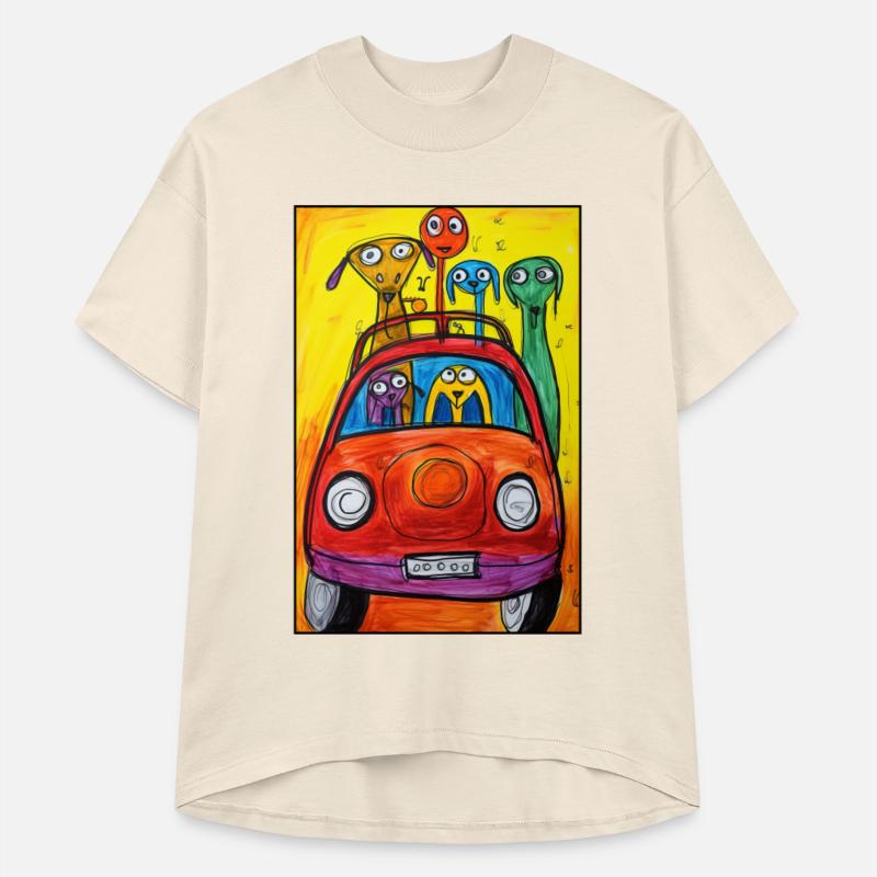 A Car Full of Dogs: Kid's Crayon Drawing