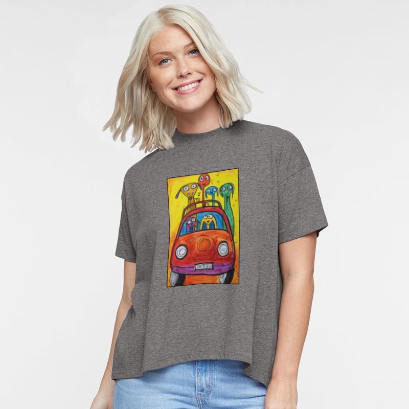 A Car Full of Dogs: Kid's Crayon Drawing