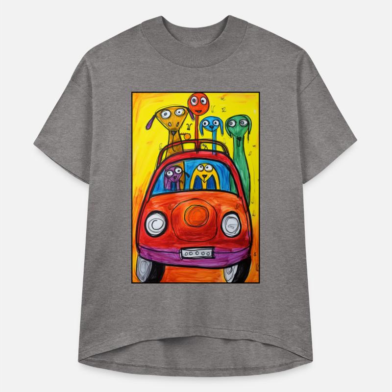 A Car Full of Dogs: Kid's Crayon Drawing