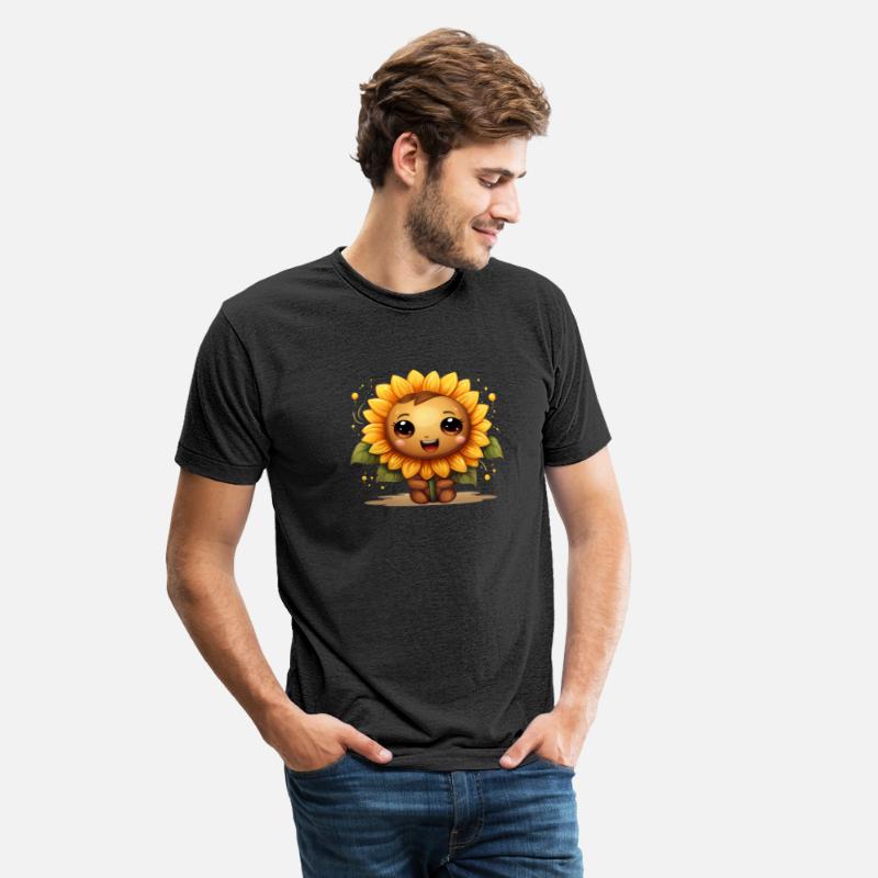 A cute kawaii style sunflower with a smiling face