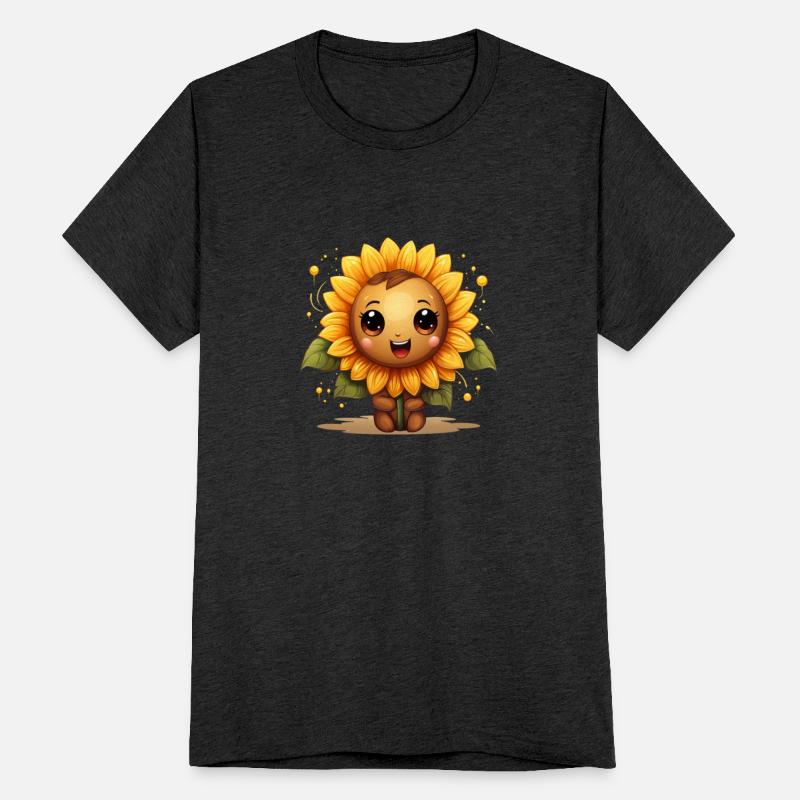 A cute kawaii style sunflower with a smiling face